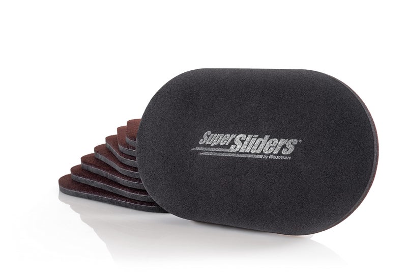 Super Sliders 9 1/2â€ x 5 3/4â€ Reusable XL Heavy Furniture Sliders, Felt Floor Protectors for Hardwood Floors, Brown (8 Pack) - Image 1